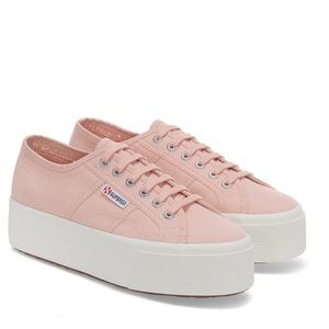 Superga pink platform shoes NEW